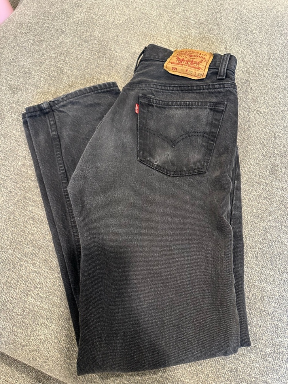 Levi's Black Straight Fit Women’s Jeans with Leather Patch
